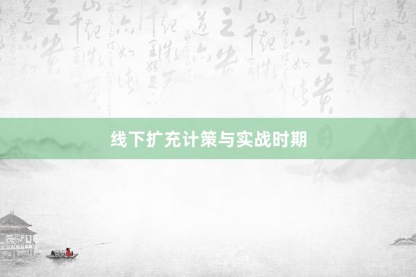 线下扩充计策与实战时期